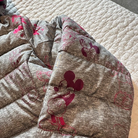 GAP Disney Kids Gray and Pink Puffer Jacket - Picture 3 of 3